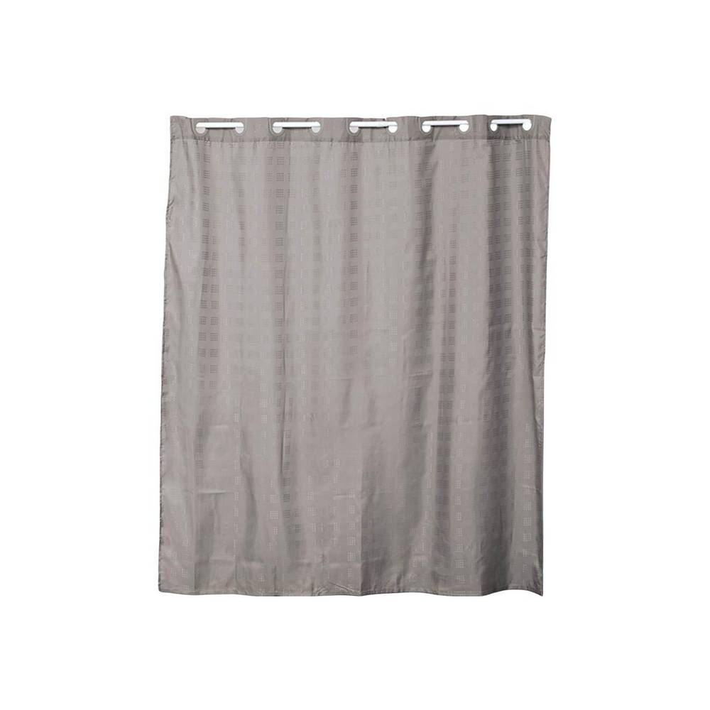 Cortina para ducha de poliester 2x1.8m taupe cuadros