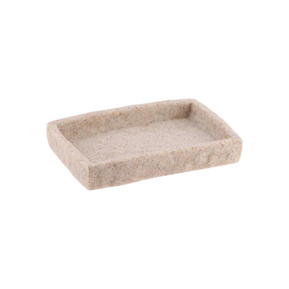 Jabonera para baño de resina beige estilo piedra