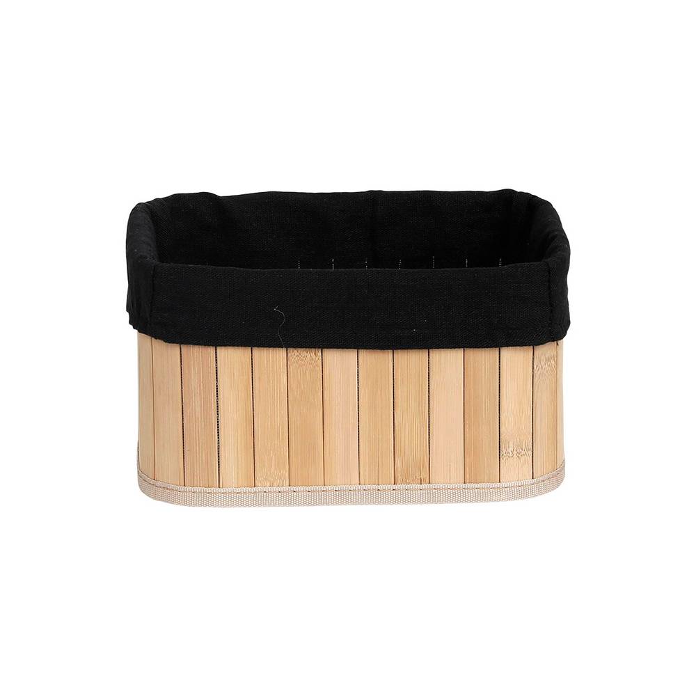 Cesta decorativa de bambu 22x16cm negro/natural