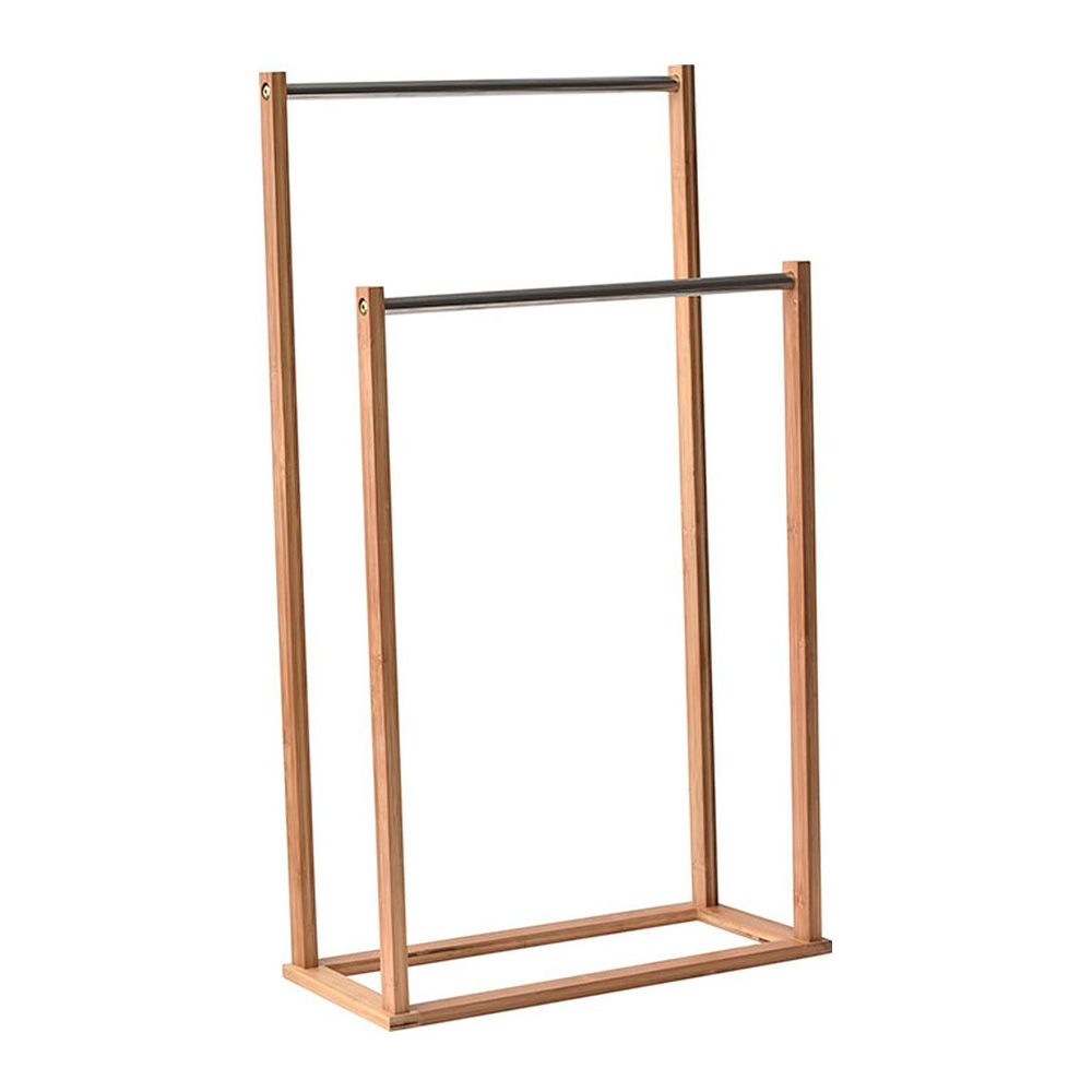 Toallero de pedestal metalico negro 2 barras