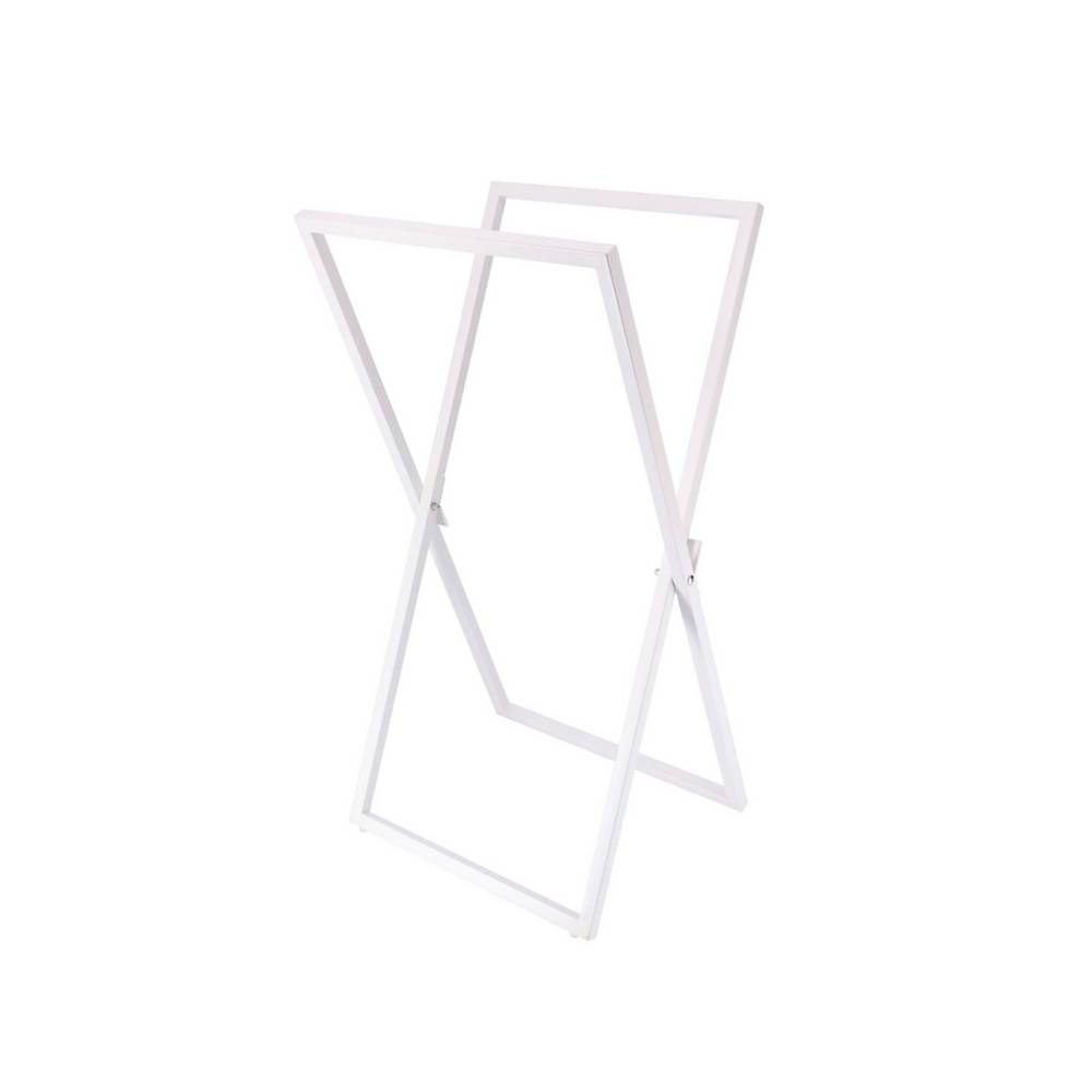 Toallero de pedestal metalico plegable blanco