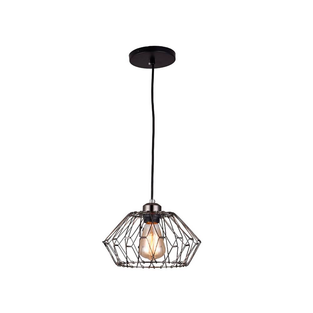 Lampara colgante 1 luz e27 120v e27 50w 30x5cm negra