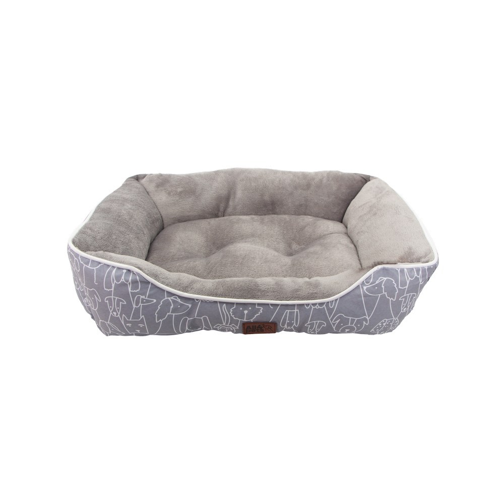 Cama para perro premium gris mediana 61x51x20 cm