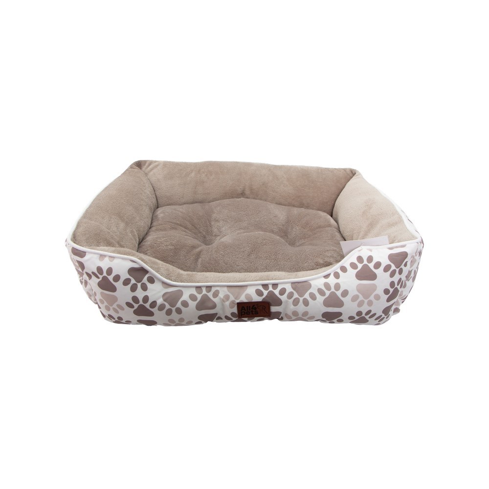 Cama para perro premium blanca mediana 61x51x20 cm