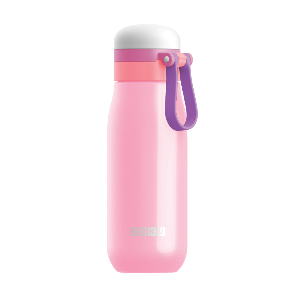 Botella para agua metalica 500ml rosado ultralight