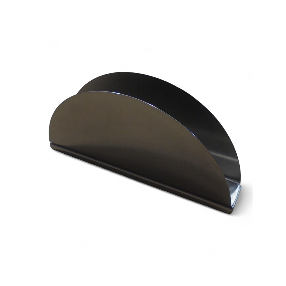 Servilletero de acero inox 16x8.5 cm plateado media luna