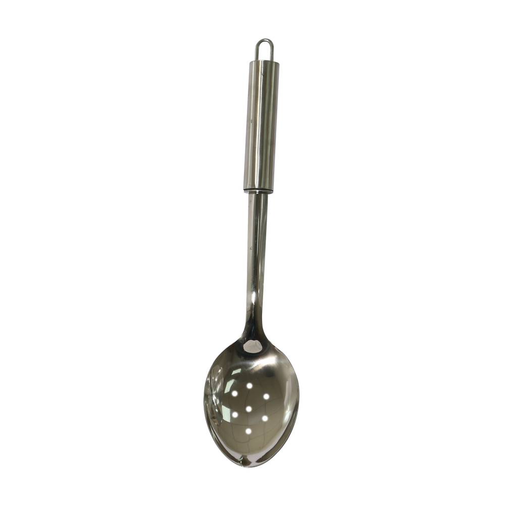 Cuchara para cocina calada de acero inox plateado