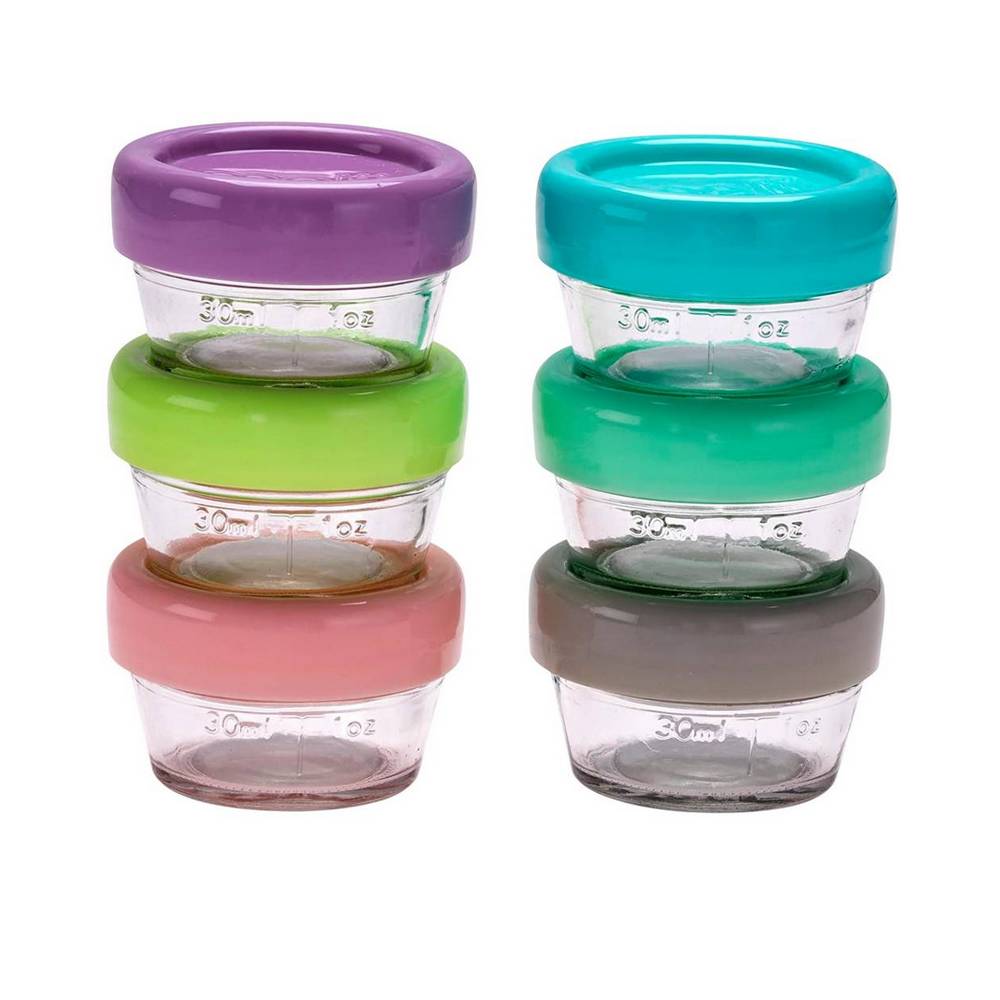 Deposito de vidrio 118.3ml colores varios 6 pzas