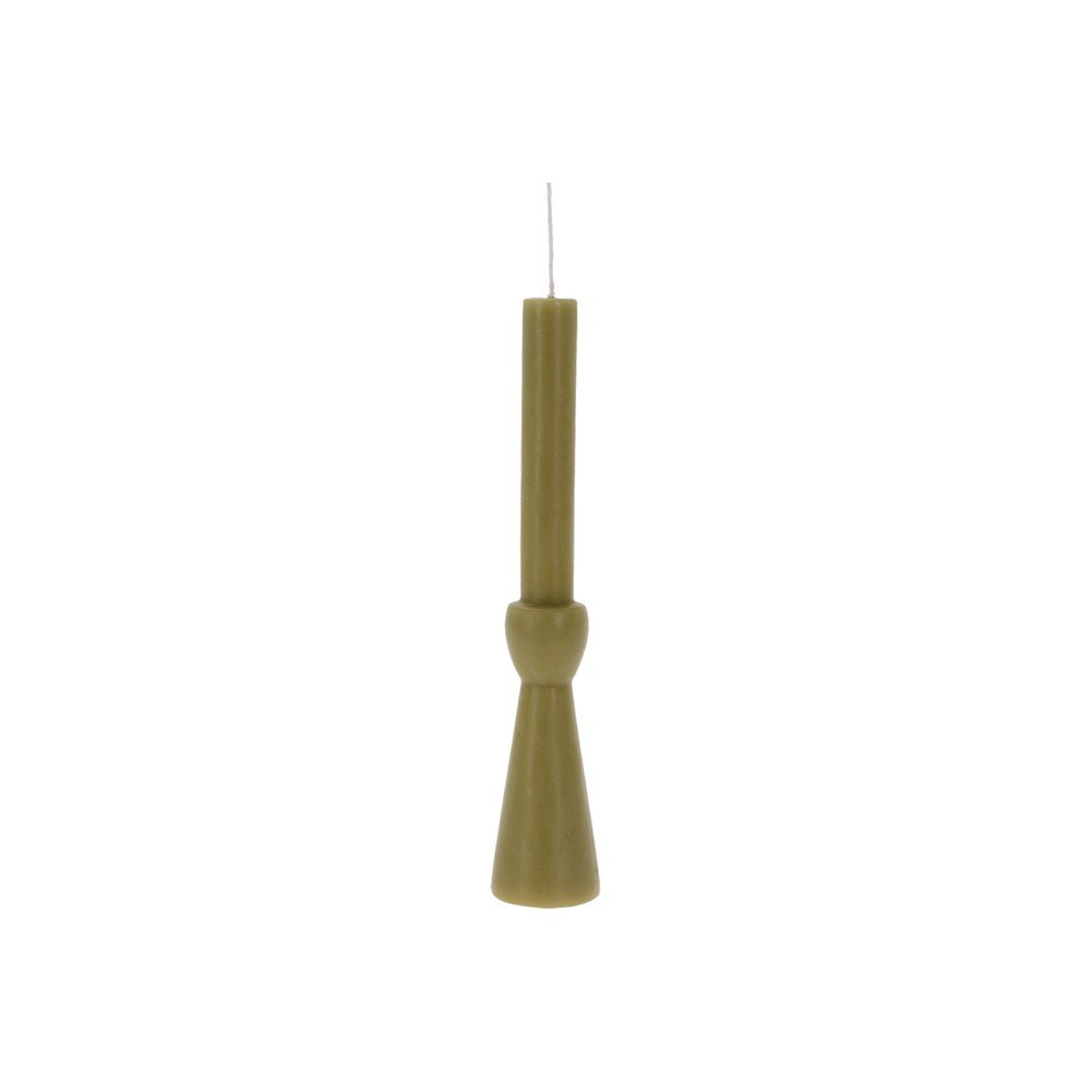 Candela decorativa 25.5 cm verde estilo candelabro