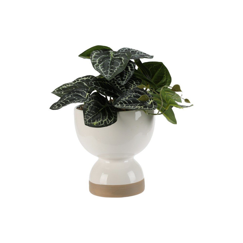 Planta artificial con maceta ceramica estilo surtido