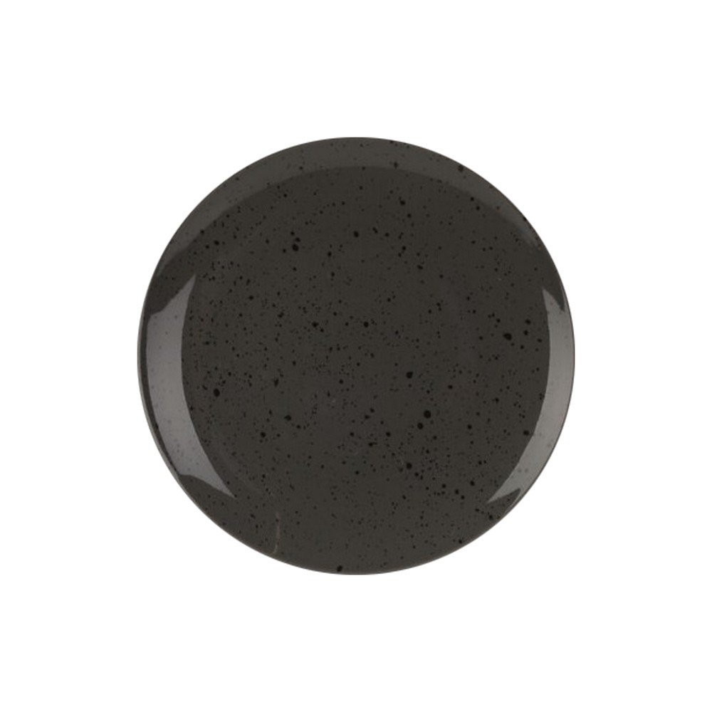 Plato de ceramica redondo 19 cm negro  dessert dia