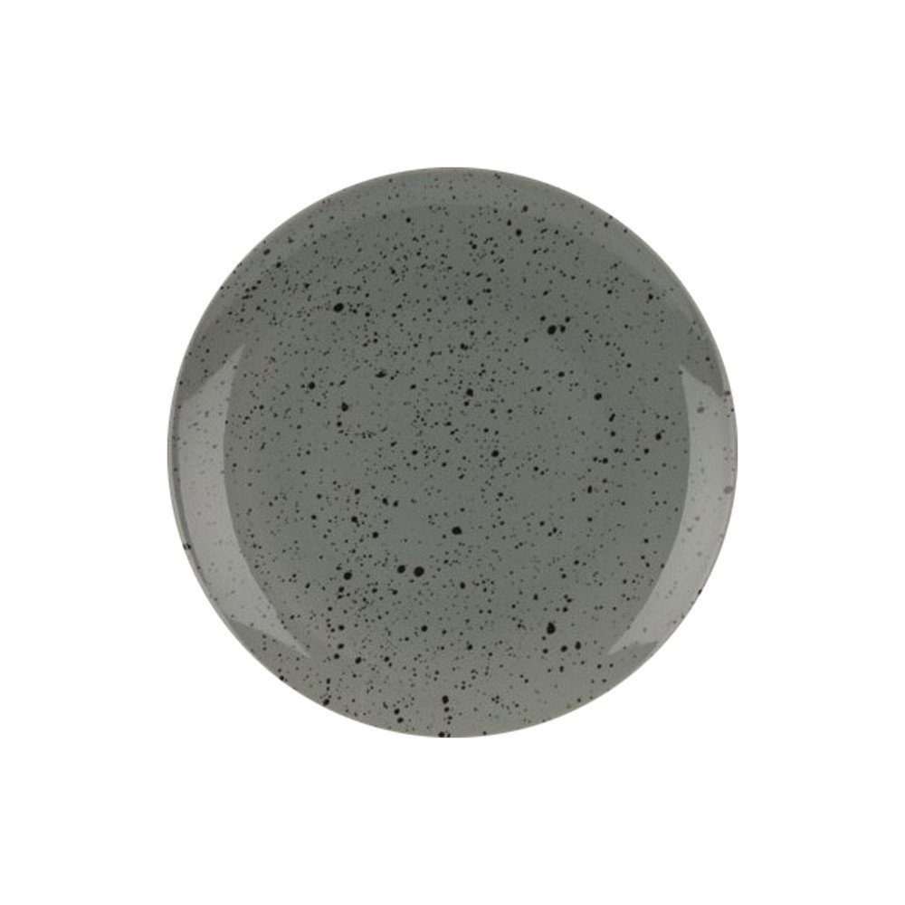 Plato de ceramica redondo 26 cm gris dessert dia