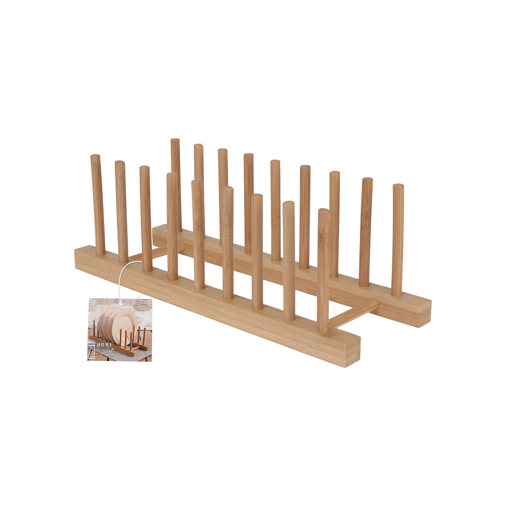 Escurridor para platos de madera 34x12 cm natural
