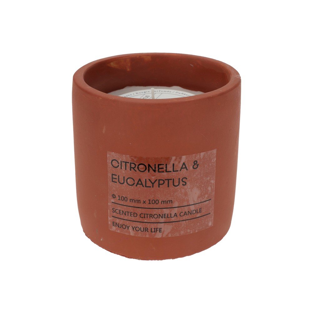 Candela citronela con eucalipto base hormigon 10 cm