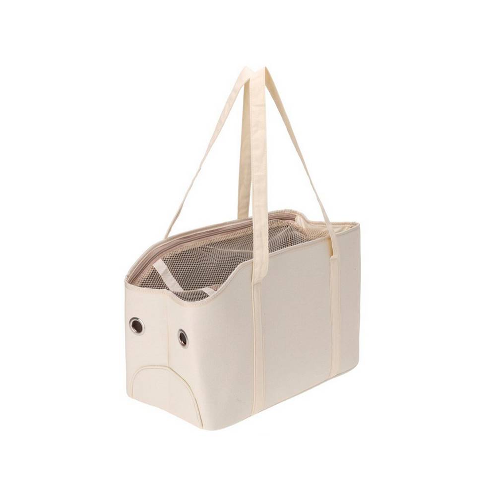 Bolsa transportadora para mascotas 4x25 cm crema