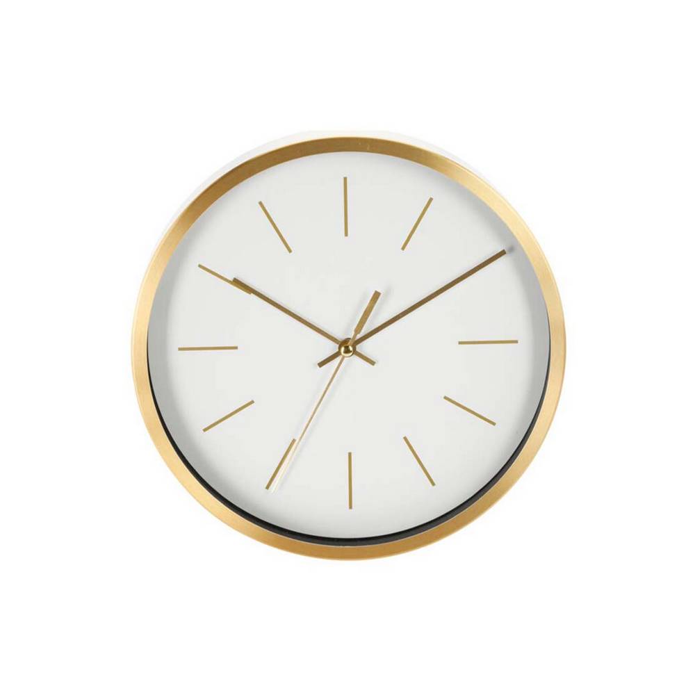 Reloj para pared de aluminio redondo 25 cm blanco