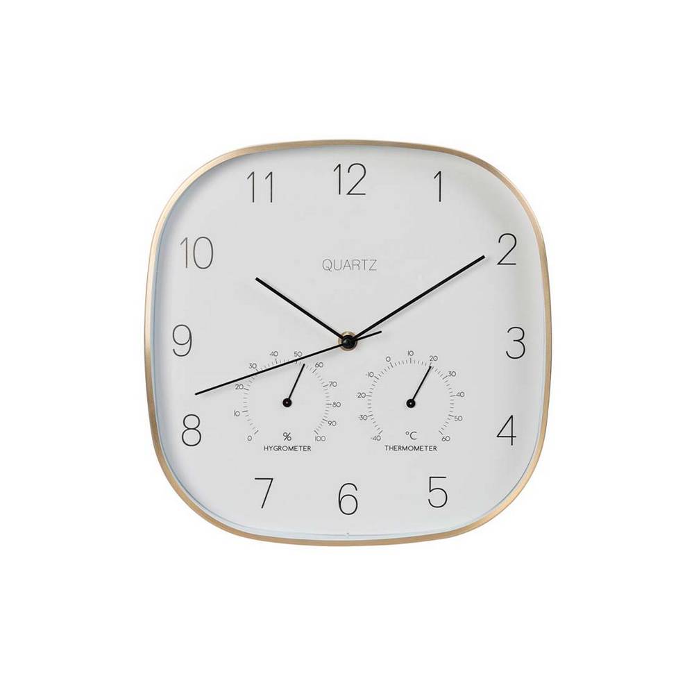 Reloj para pared de aluminio cuadrado 28.5 cm blanco