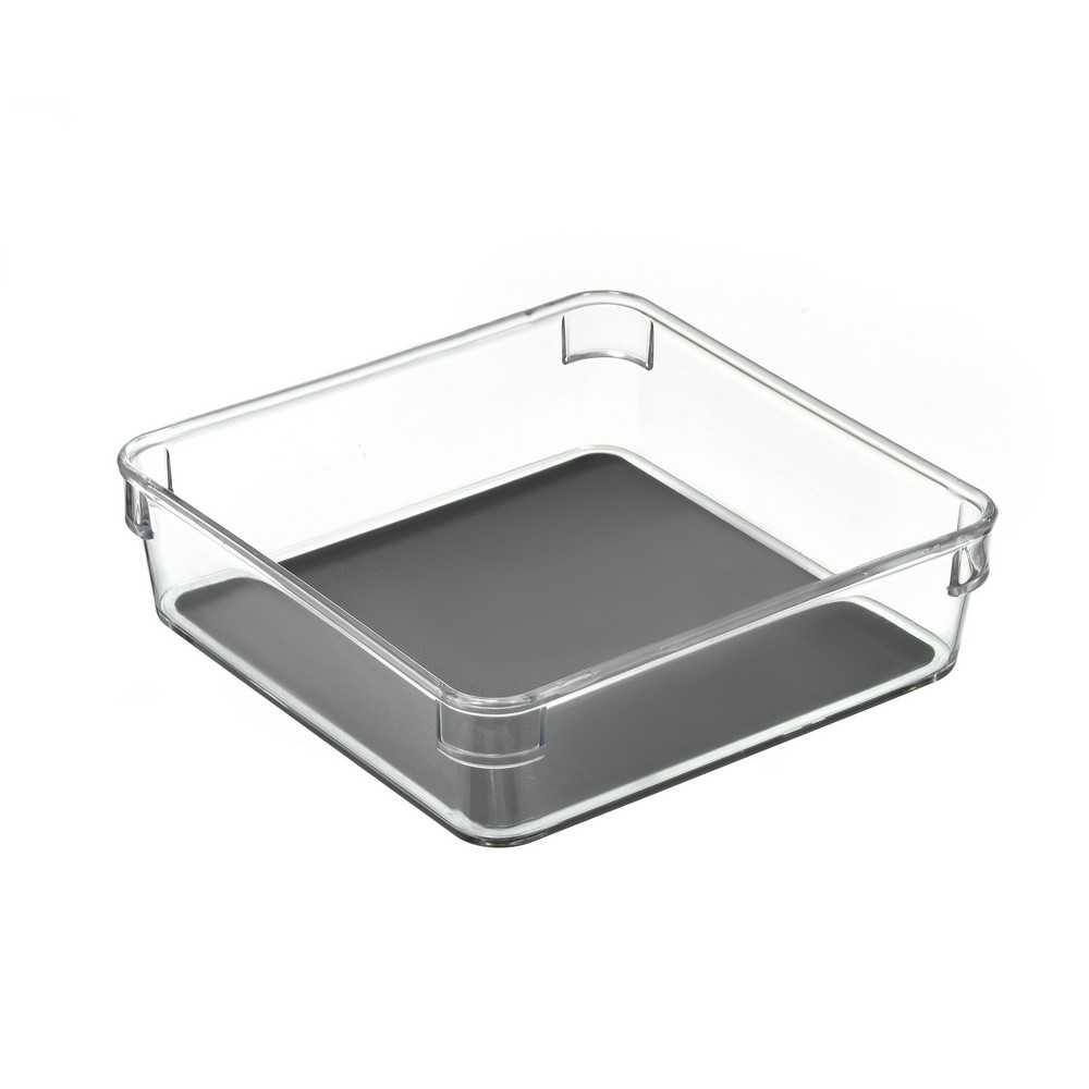 Caja organizadora plastica 16.5x16.5x4.5 cm con antides