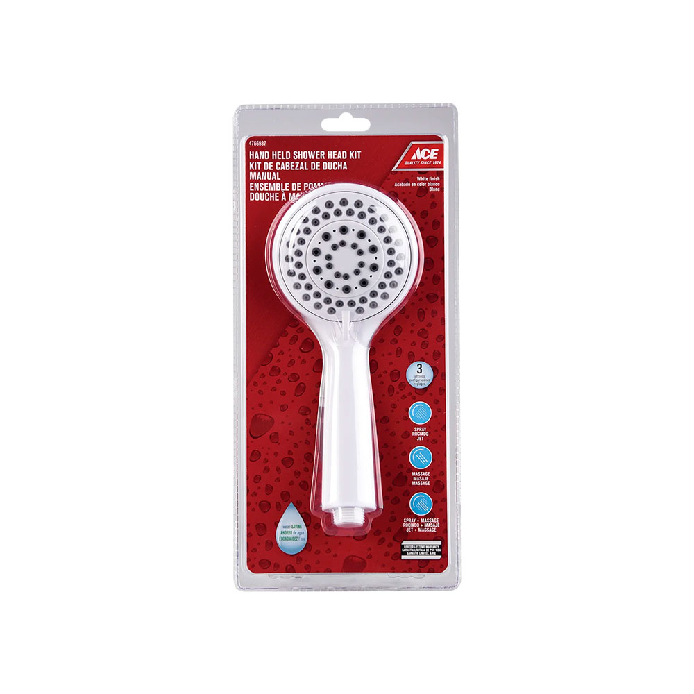 Kit de ducha de mano tres posiciones  blanco