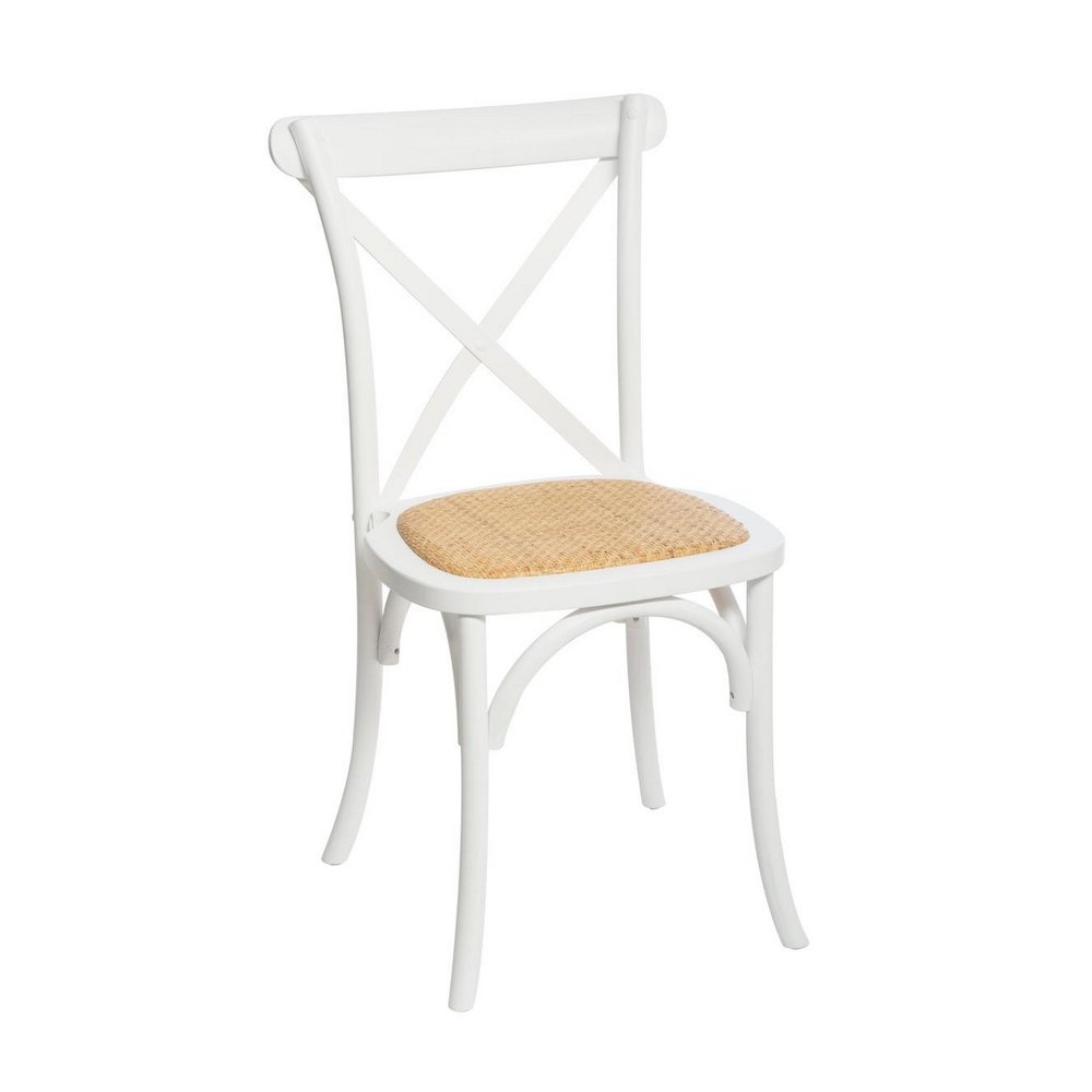 Silla de madera moderna 88x48x54cm blanco isak