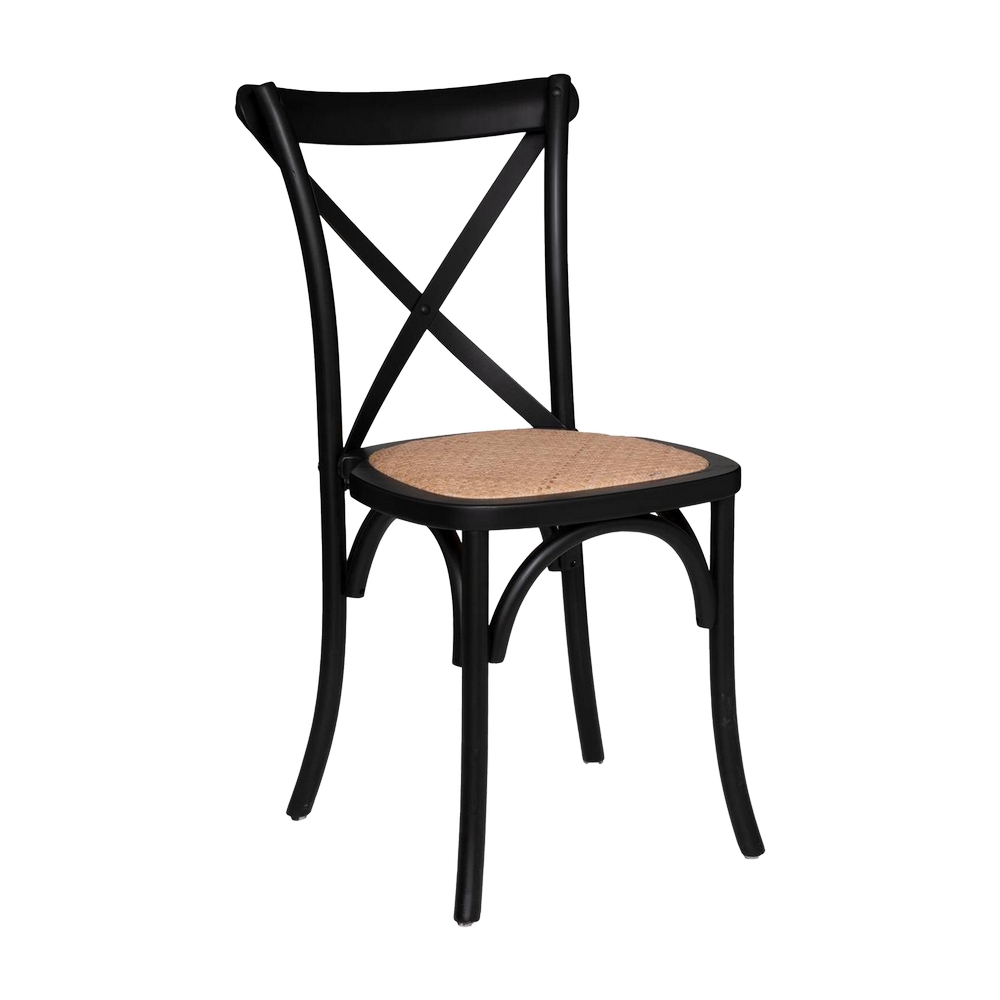 Silla de madera moderna 88x48x54cm negro isak