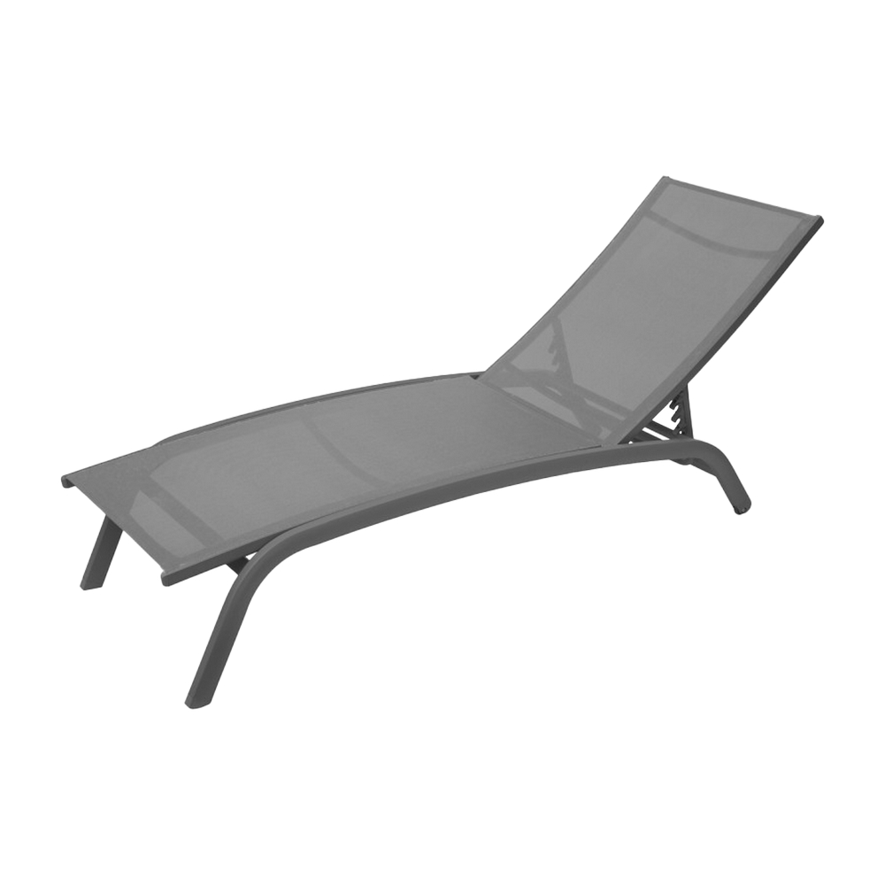 Silla chaise lounge de aluminio 84.5x171cm negro bonao