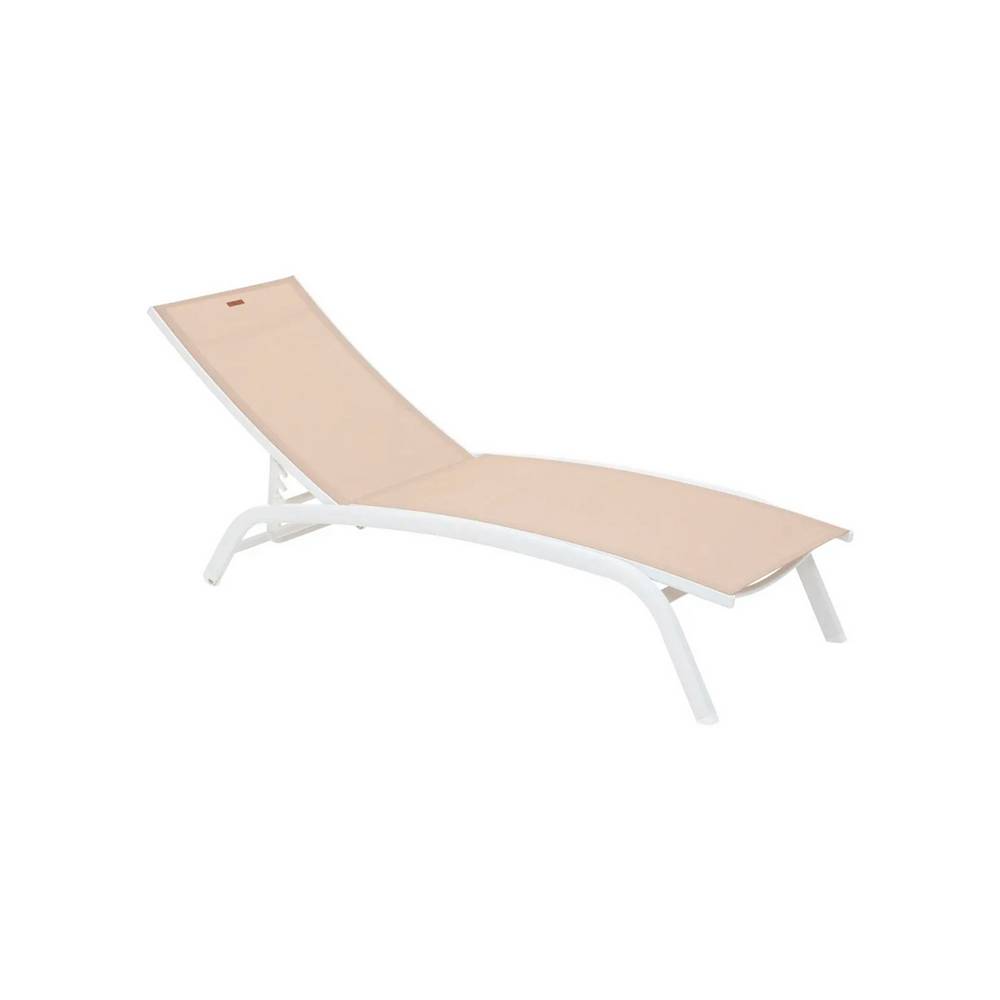 Silla chaise lounge de aluminio 84.5x171cm blanco bonao