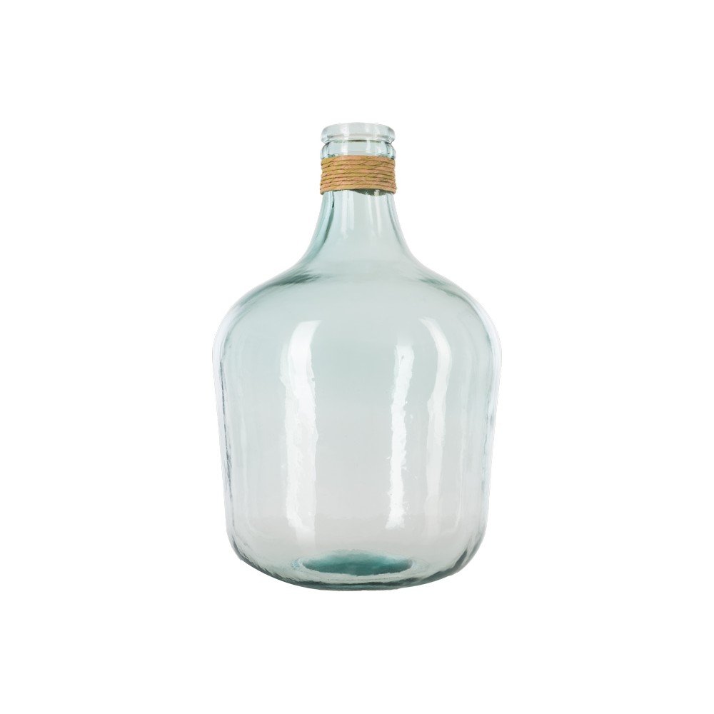 Botella de vidrio decorativa 42.3x27.5cm rafia