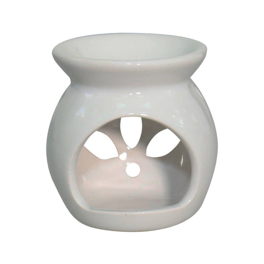 Quemador de cermamica con aceites 8x7.9cm blanco 13 pzas