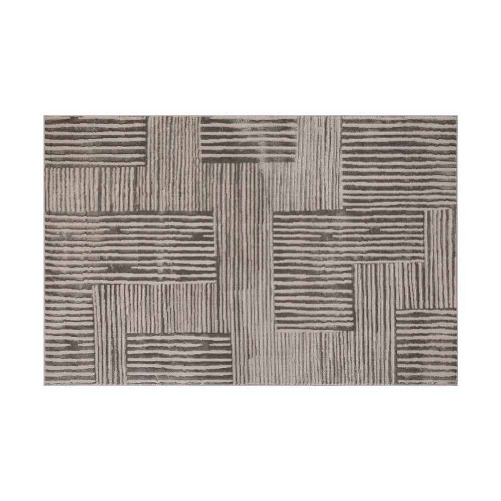 Alfombra decorativa 235x160cm gris relieve jana