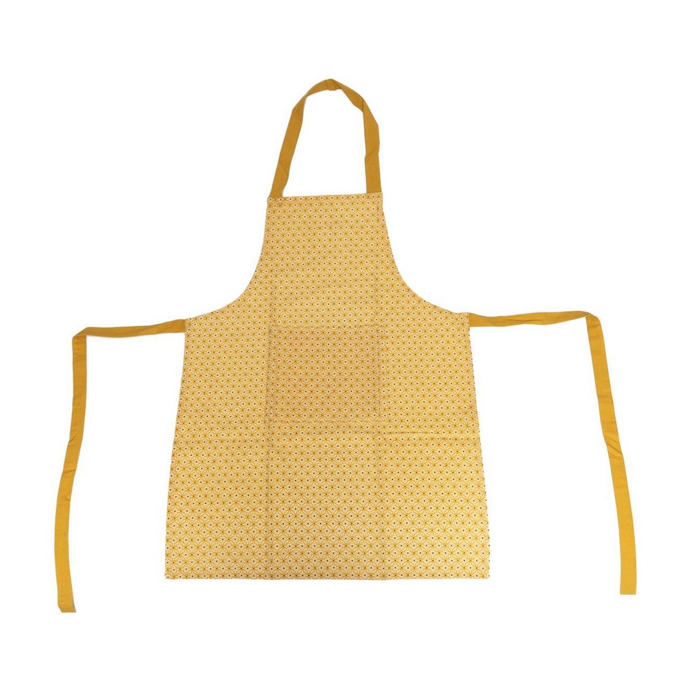 Delantal mostaza de algodón para cocina 80 x 60 cm