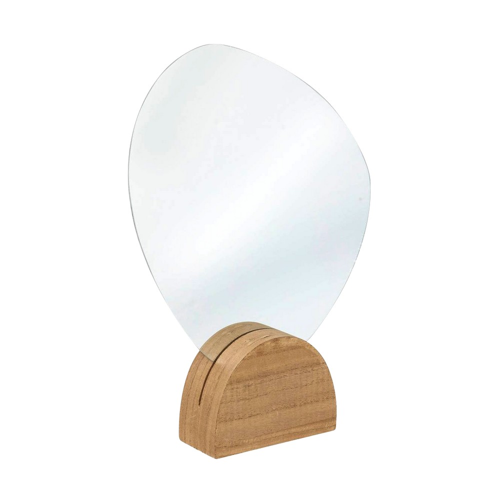 Espejo con base de madera para tocador 36 x 26.5 cm