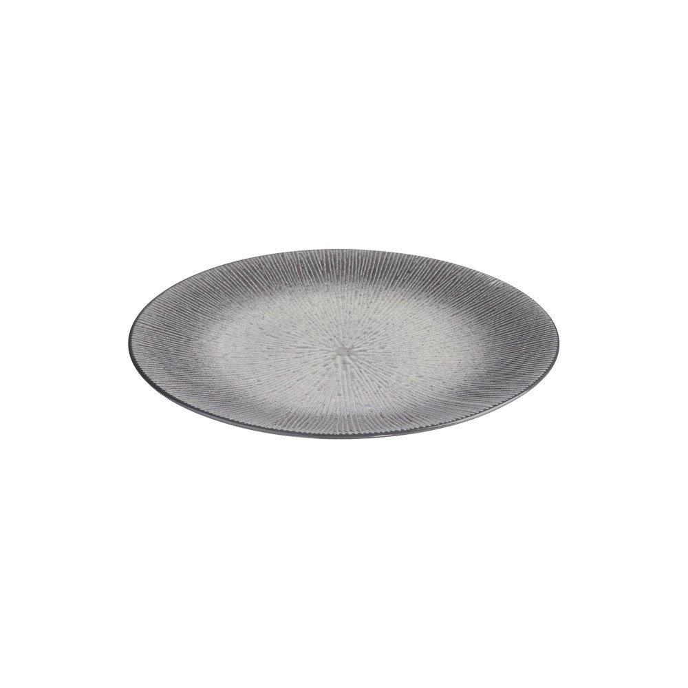 Plato de ceramica redondo 27cm gris atelier