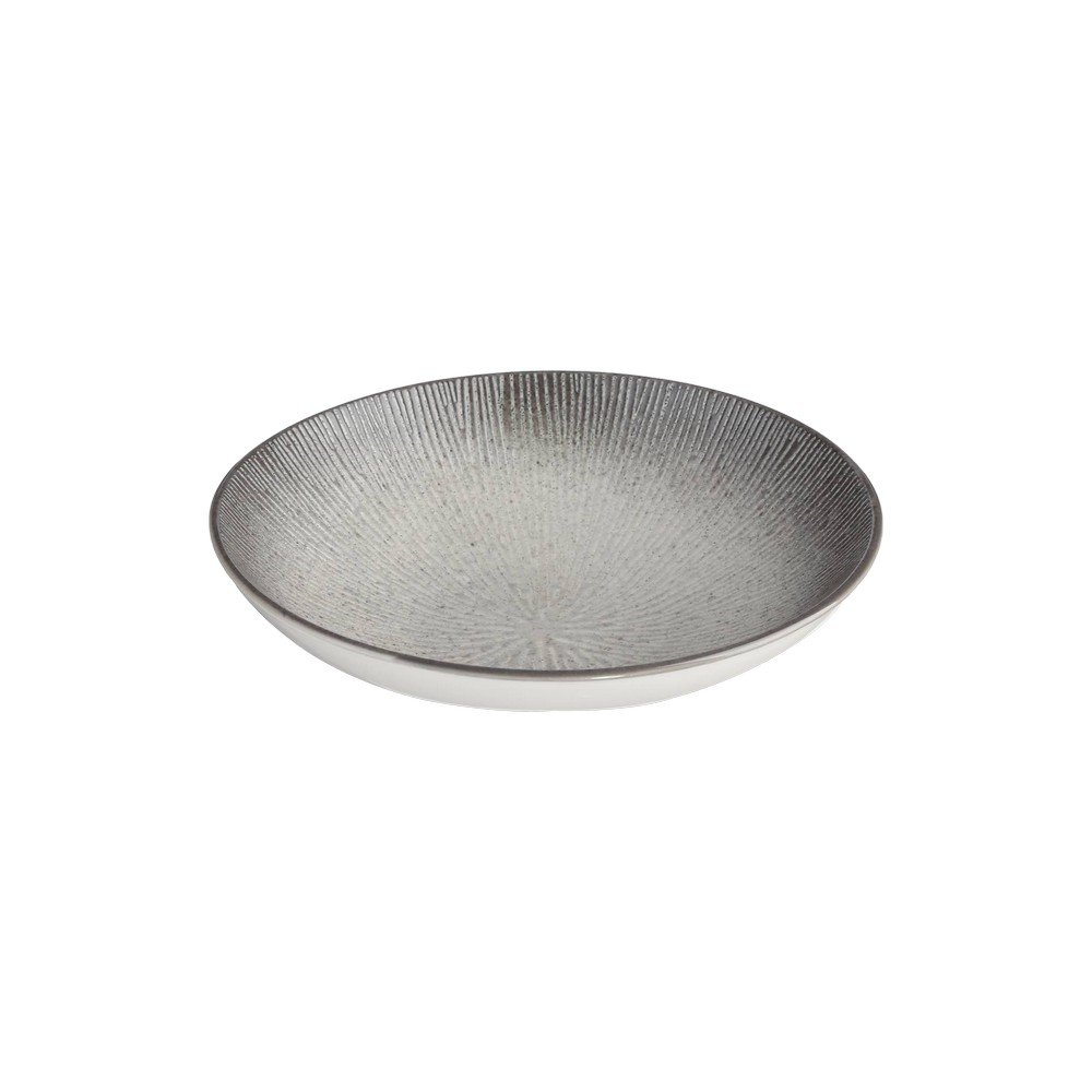 Plato semi hondo de ceramica 19cm gris atelier