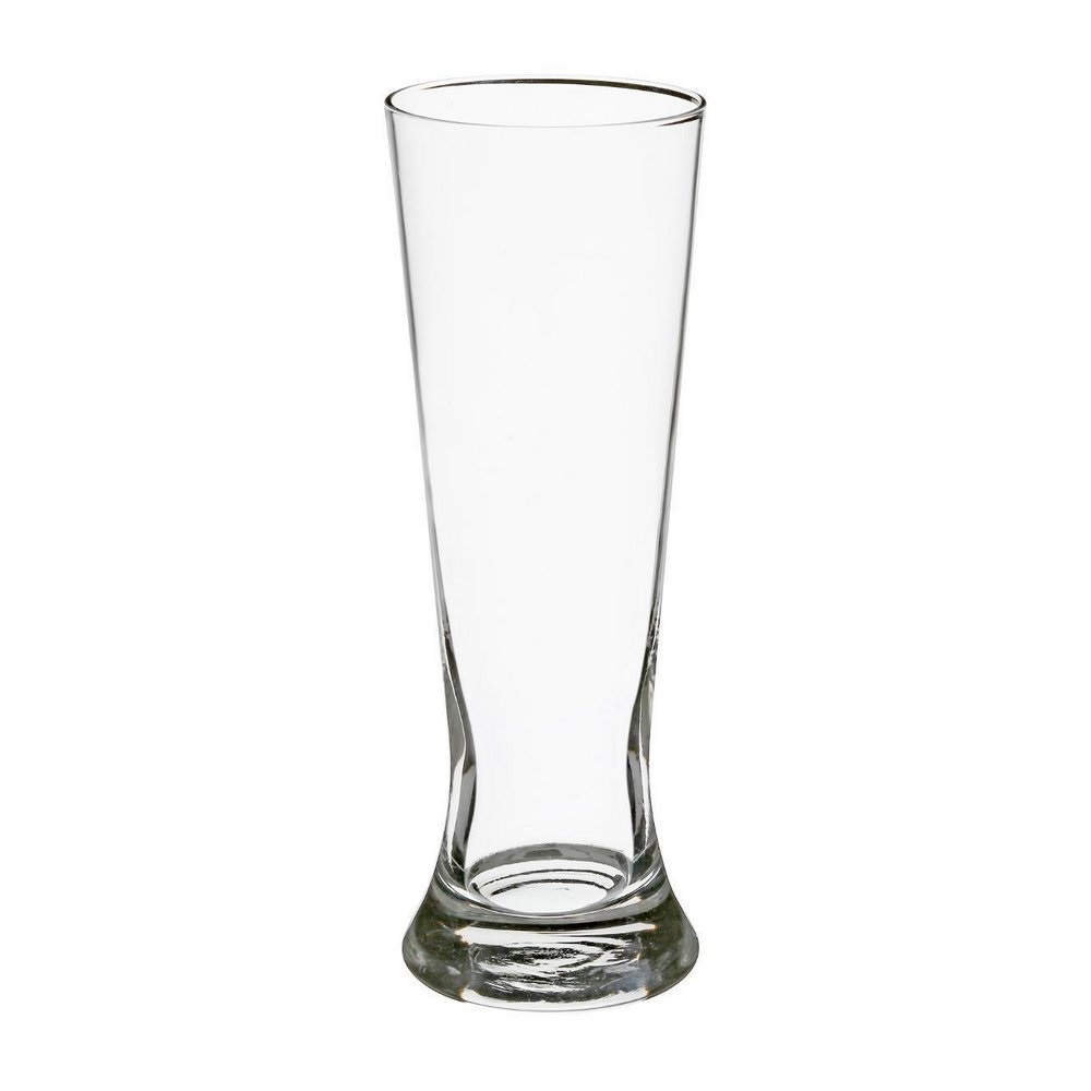 Vaso cervecero de vidrio 370ml transparente droit 4 pzas