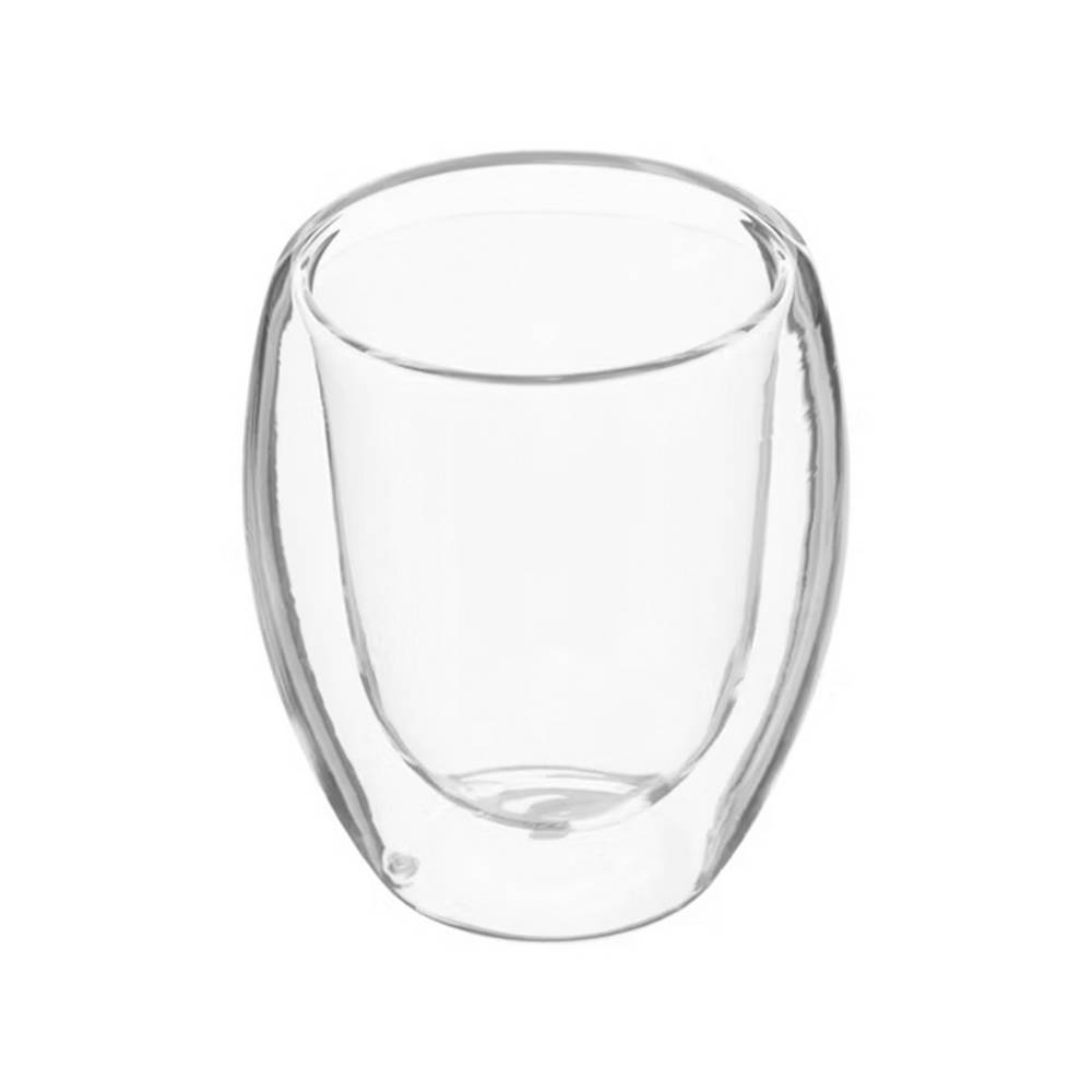 Vaso de vidrio 80ml doble pared clea 2 pzas