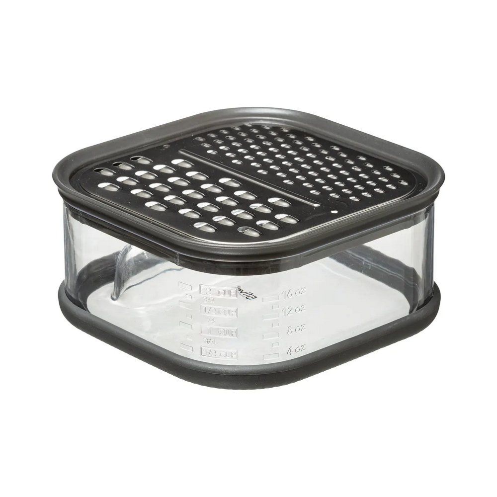 Deposito acrilico con tapa ralladora 13.8x13.8x6.5cm gris 151435