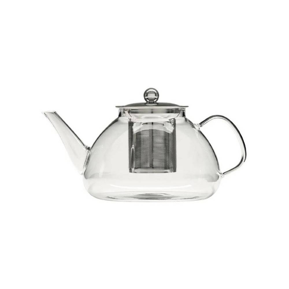 Tetera de vidrio con infusor 1.3 l transp/gris