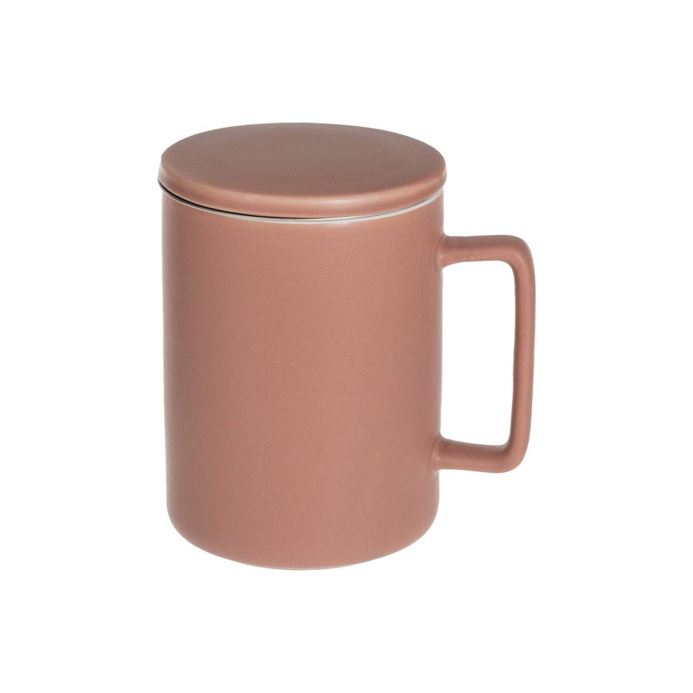 Taza de porcelana con infusor 400ml terracota nature