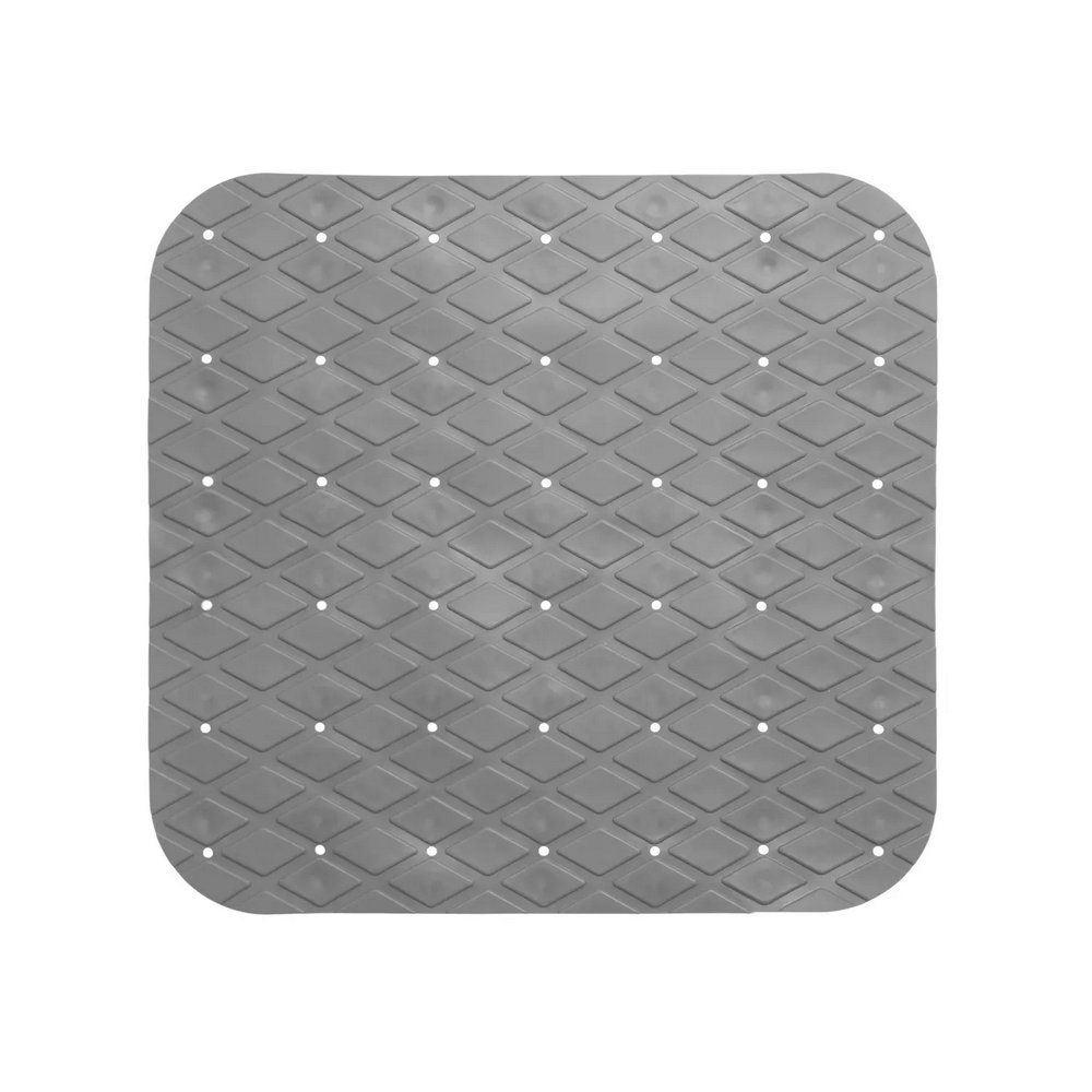 Alfombra para baño de plástico 50 x 50 cm gris