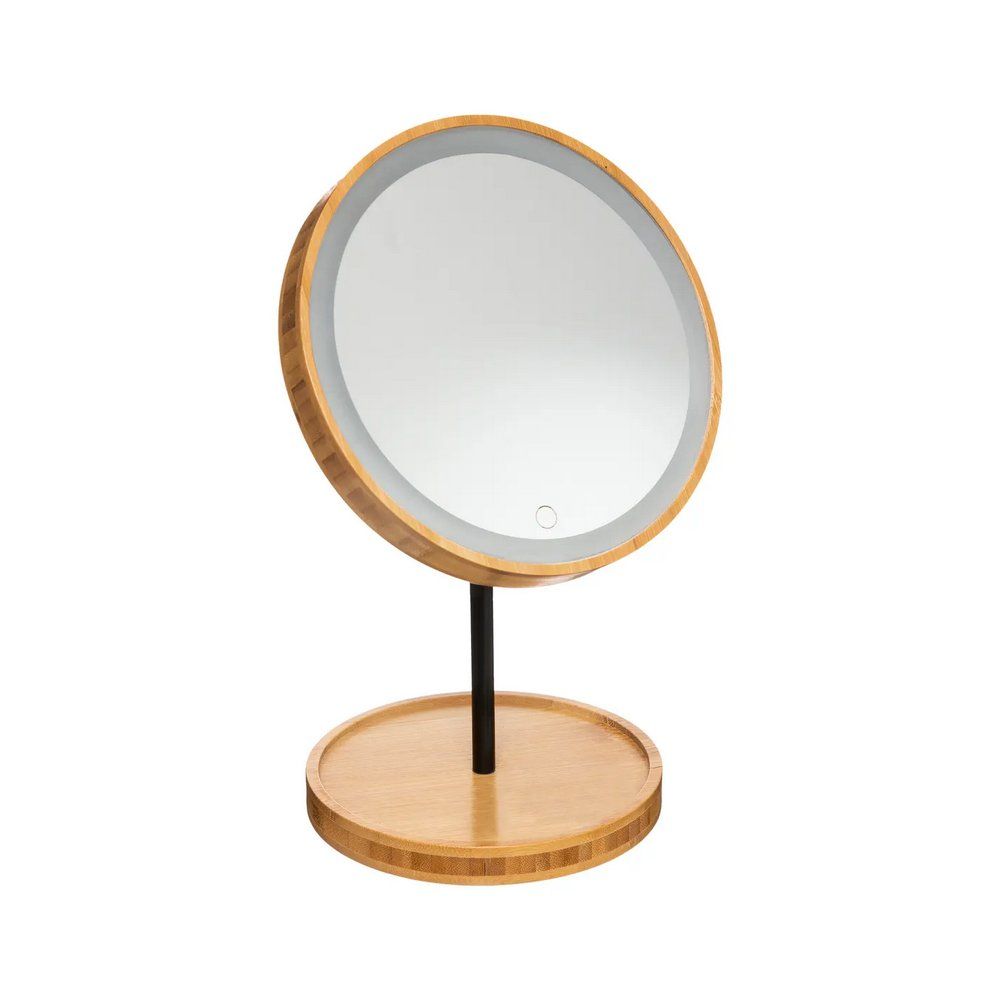 Espejo para tocador de madera led 31x18.9 cm café