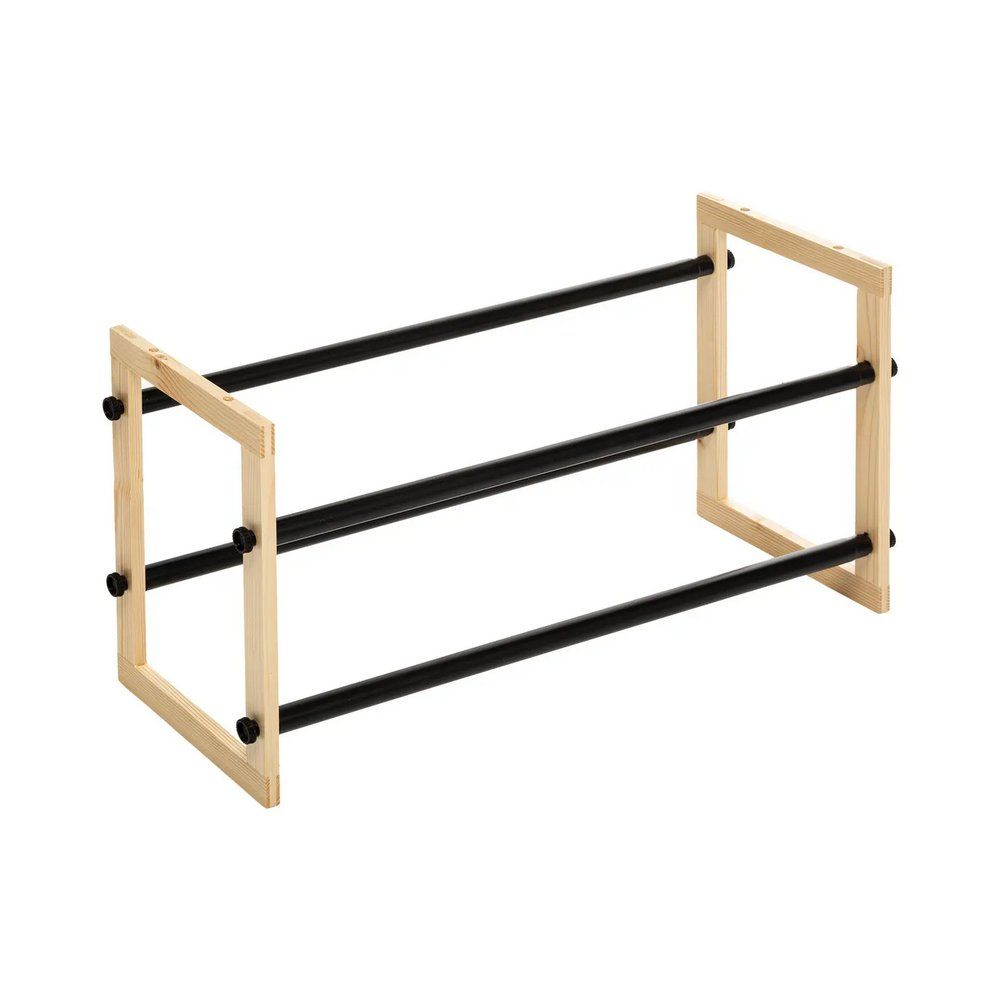Zapatera de madera extensible 114cmx30cm 2 niveles
