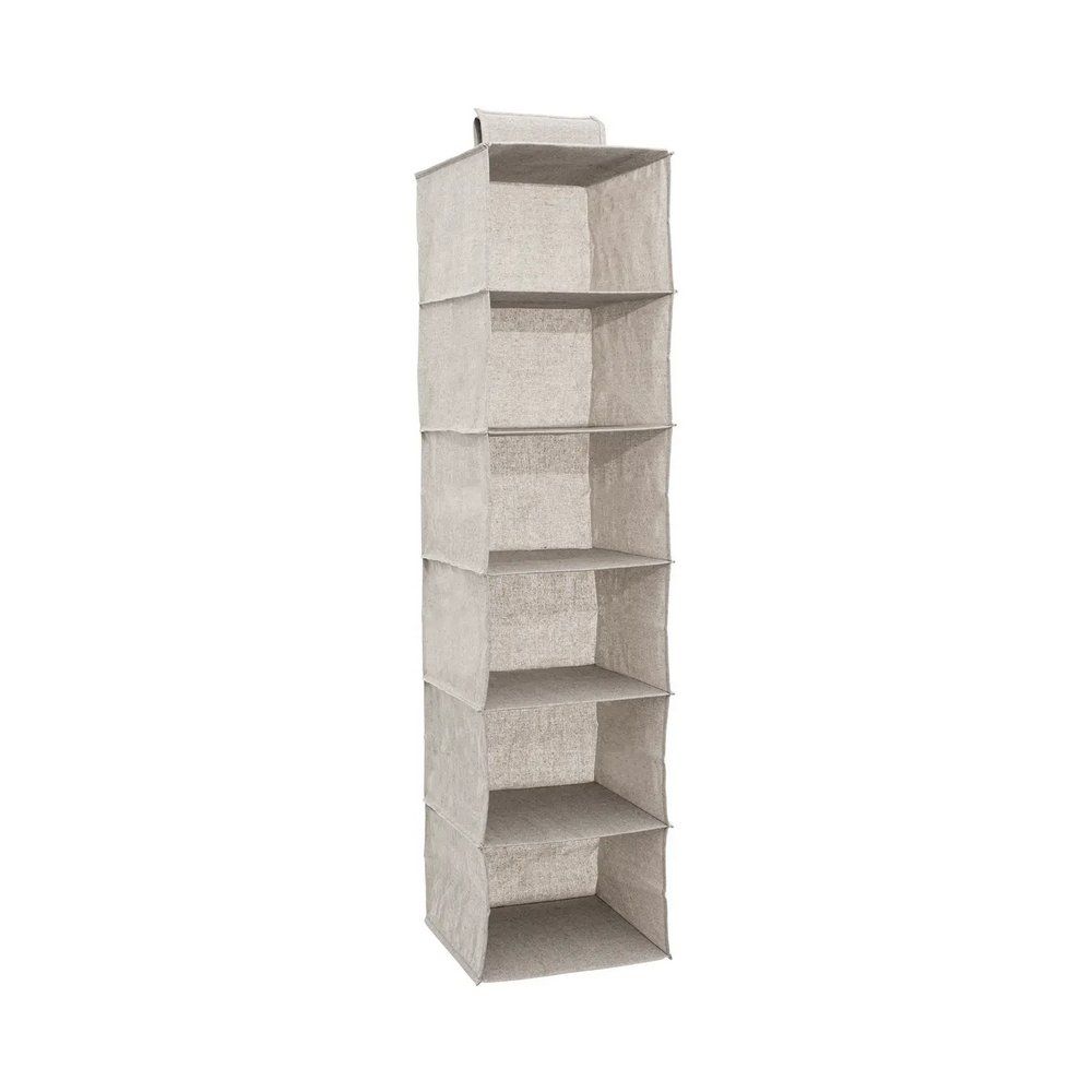 Organizador de tela para puerta 120x30 cm gris 6 esp