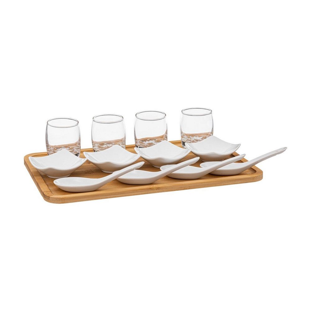 Set de platos servidores para aperitivos con bandeja 13 pzas