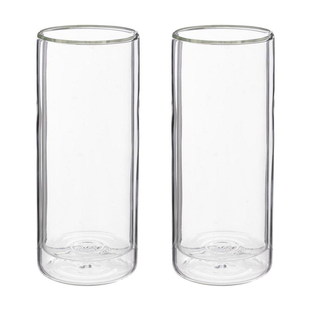 Vaso de vidrio para café helado 350ml transparente 2 pzas