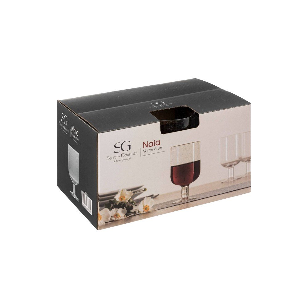 Copa de vidrio para vino 350ml transparente naia