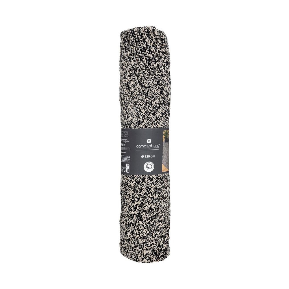 Alfombra decorativa redonda 120cm gris cuna bico caf