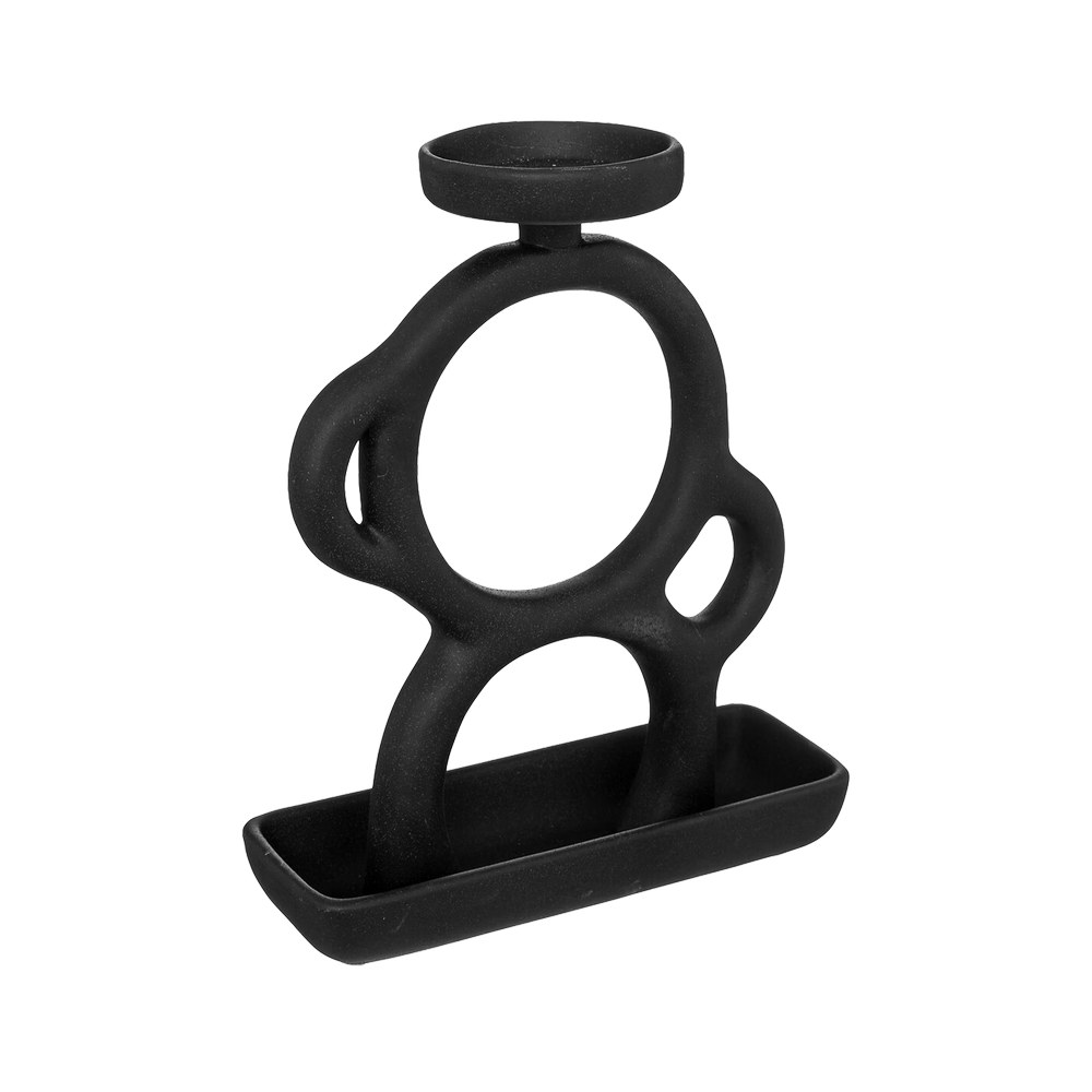 Candelabor de ceramica 25cm negro olm