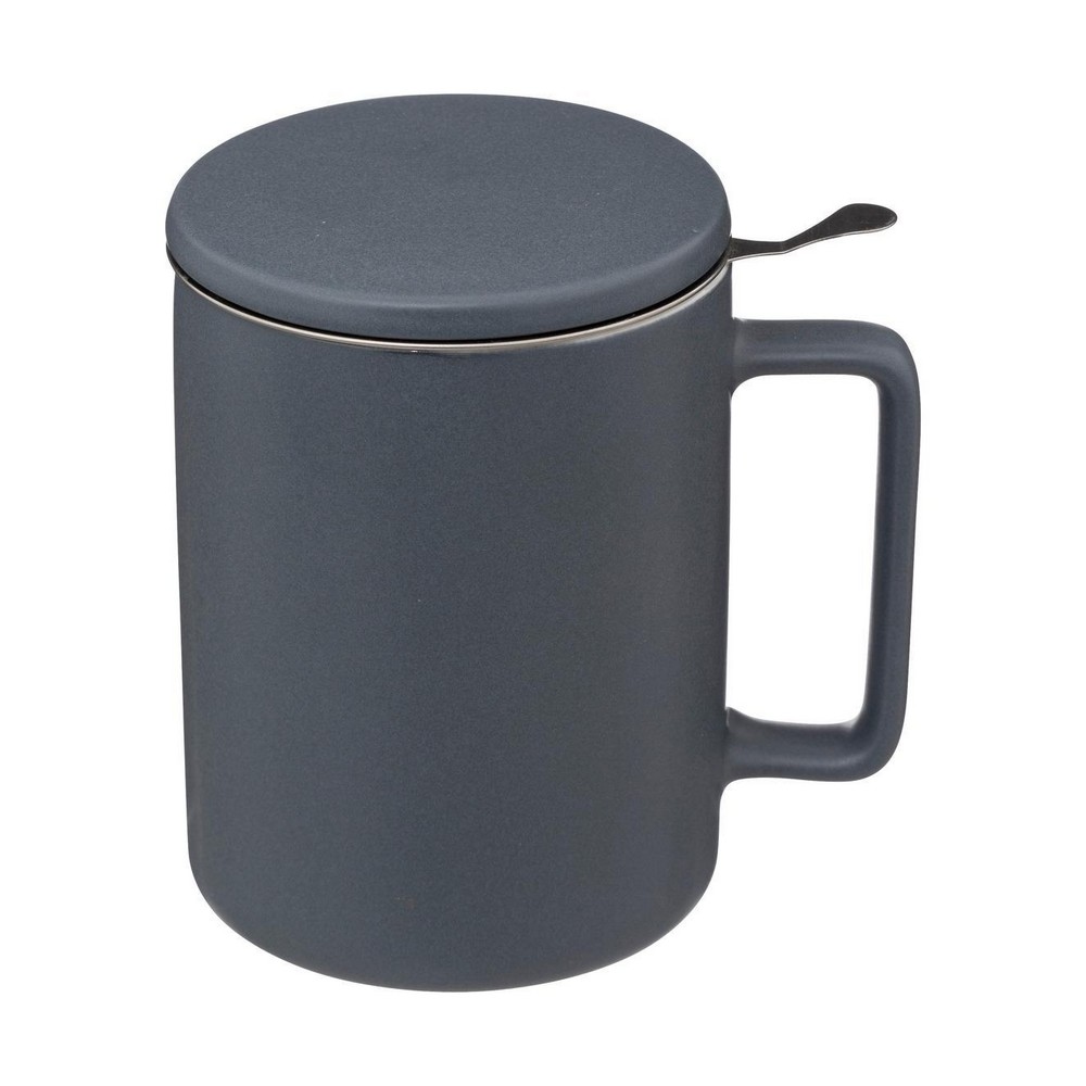 Taza de porcelana con infusor 400ml azul gris nature
