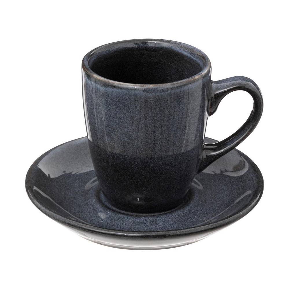 Taza con paila de ceramica 90ml azul callie 2 pzas